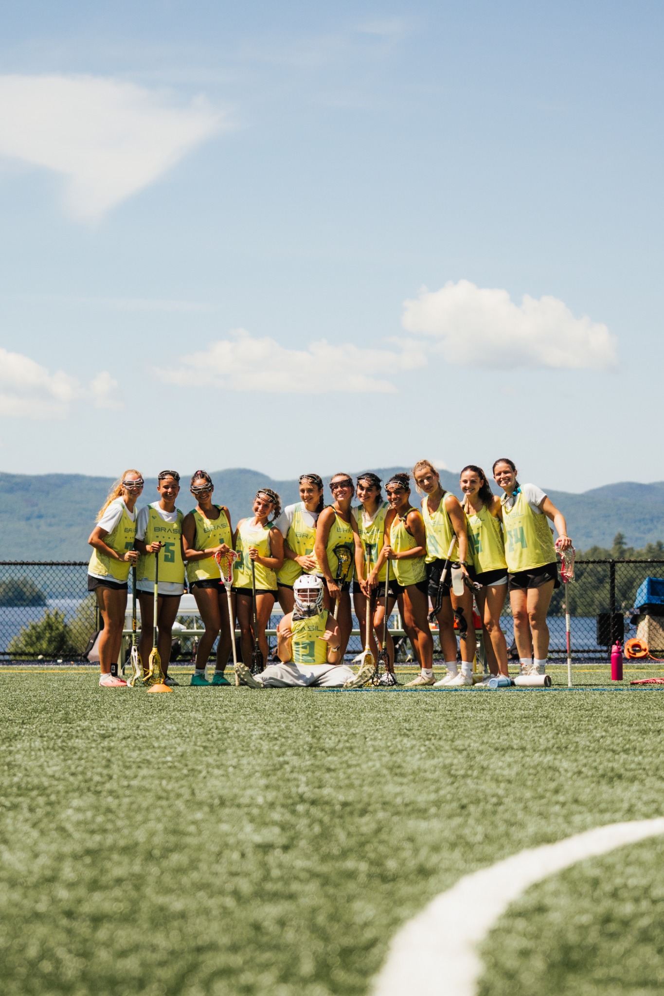 Brazil’s inaugural women’s national lacrosse team together on the field